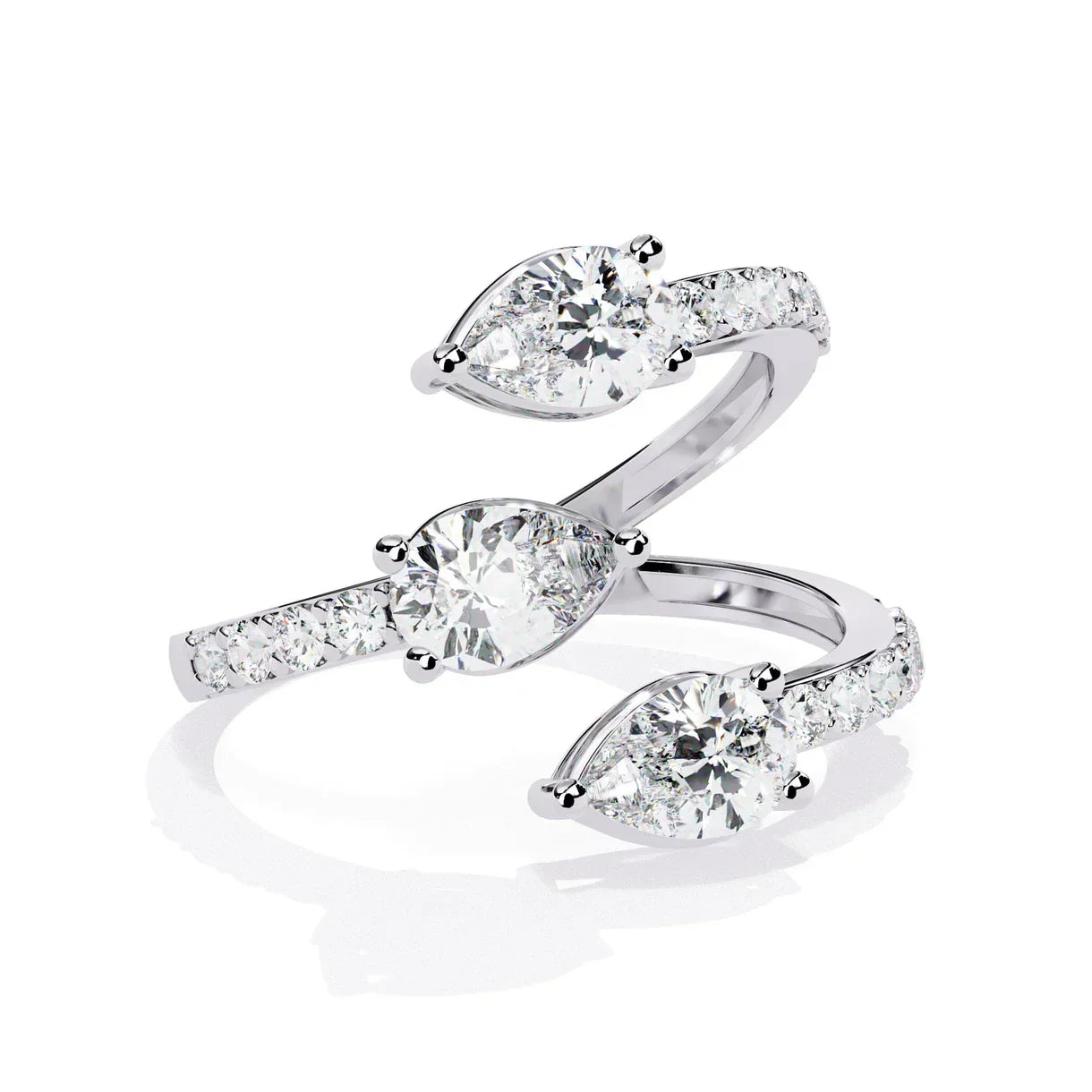Twin of Love Diamond Engagement Ring