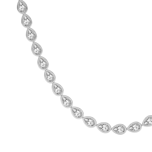 Teardrop Diamond Tennis Necklace