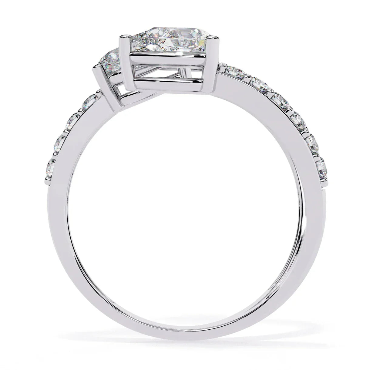 Twin of Love Diamond Engagement Ring