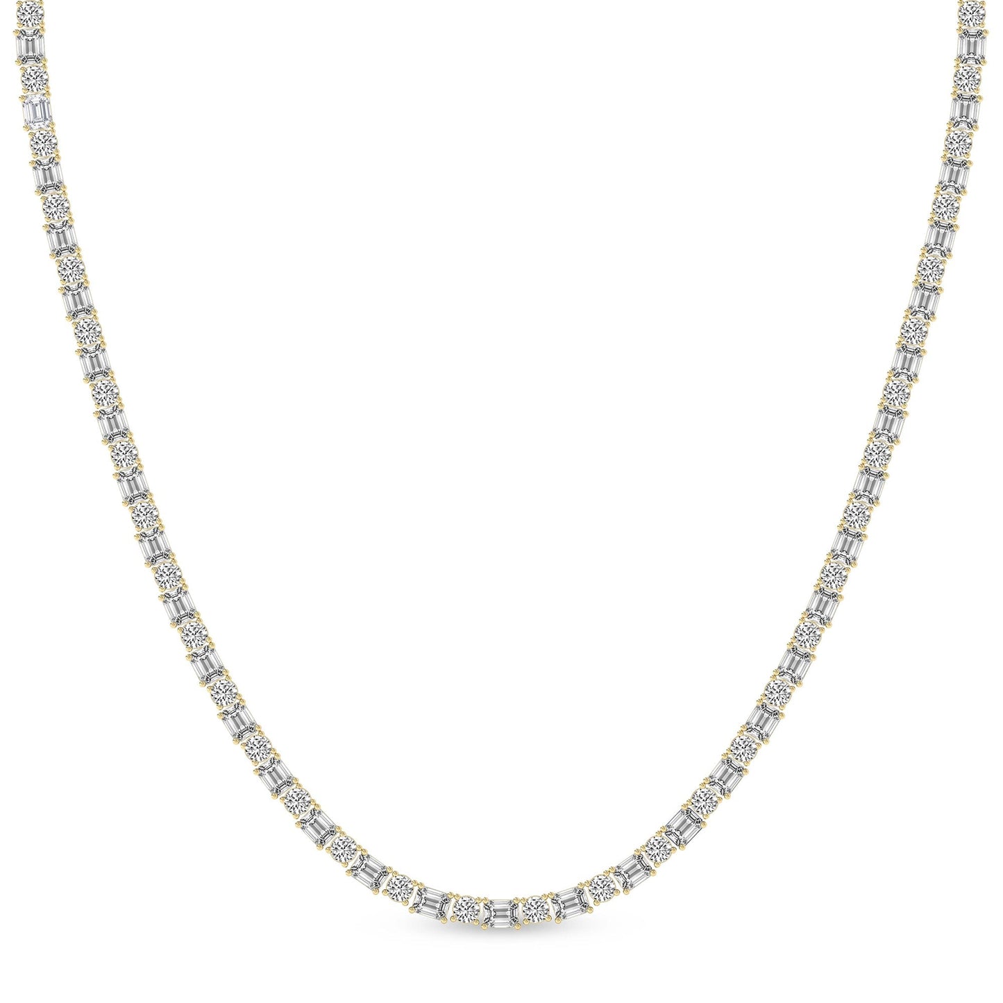 Emerald Elegance Lab Diamond Tennis Necklace
