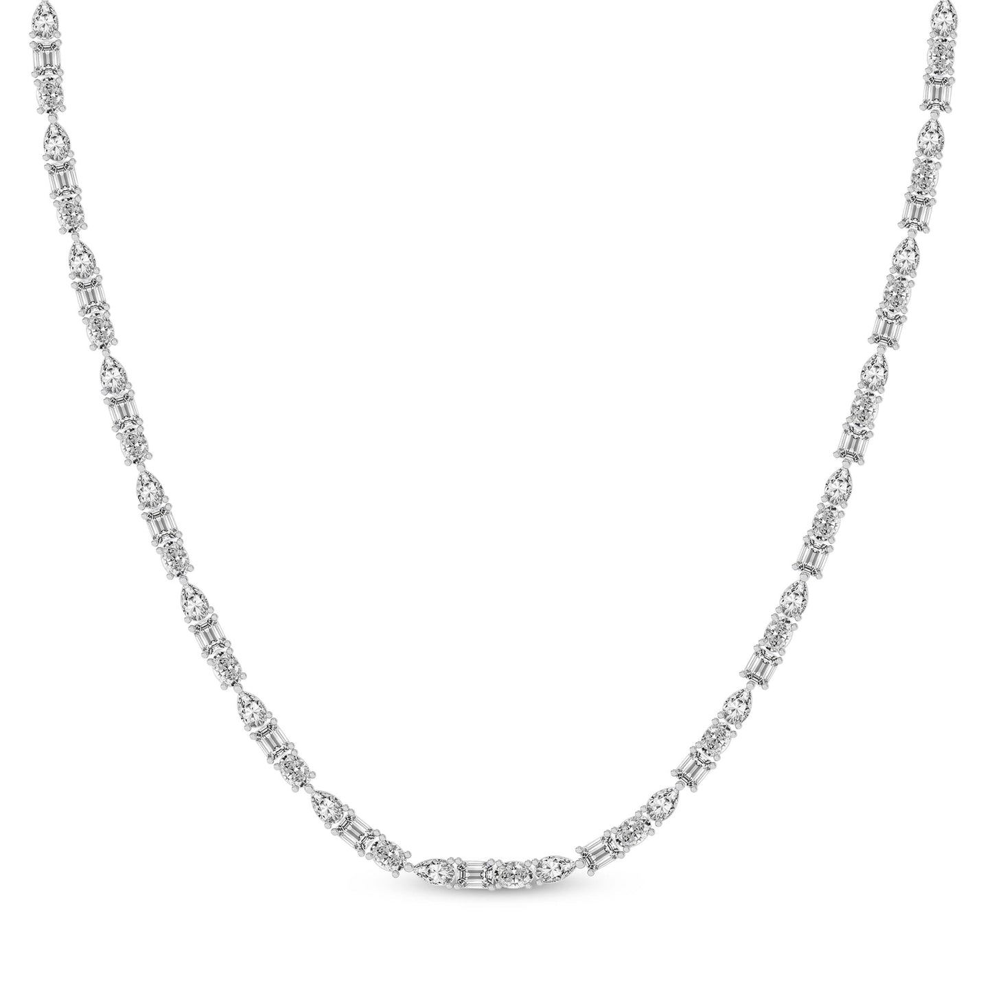 Multi-Shape Lab Diamond Tennis Necklace