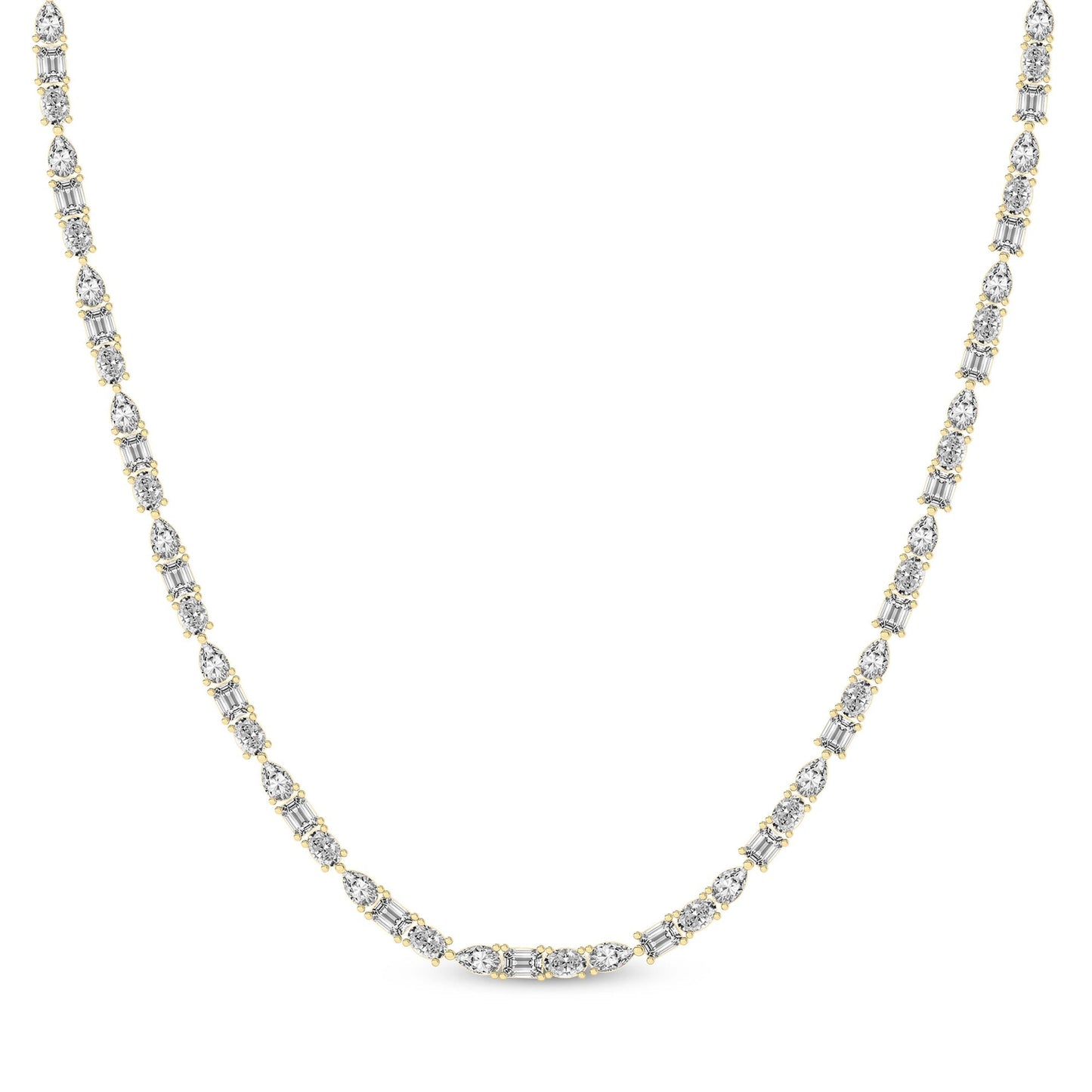 Multi-Shape Lab Diamond Tennis Necklace