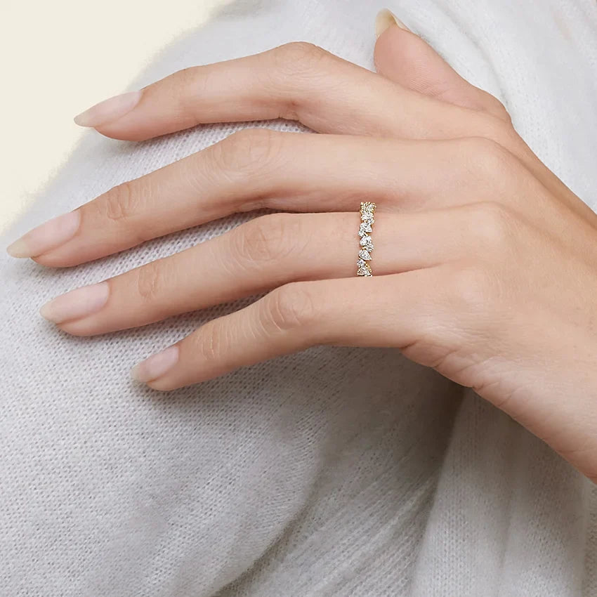 Olivetta Half Coverage Lab Diamond Ring || OLIVE GEMS