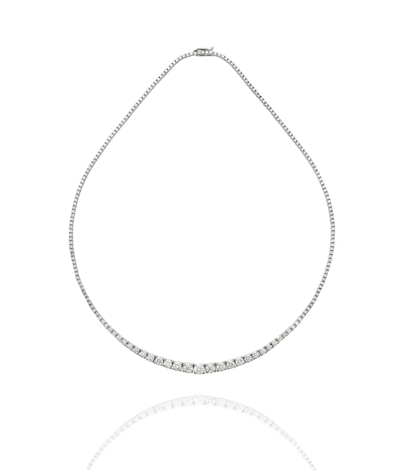 Graduated  Lab Grown Diamond Tennis Necklace
