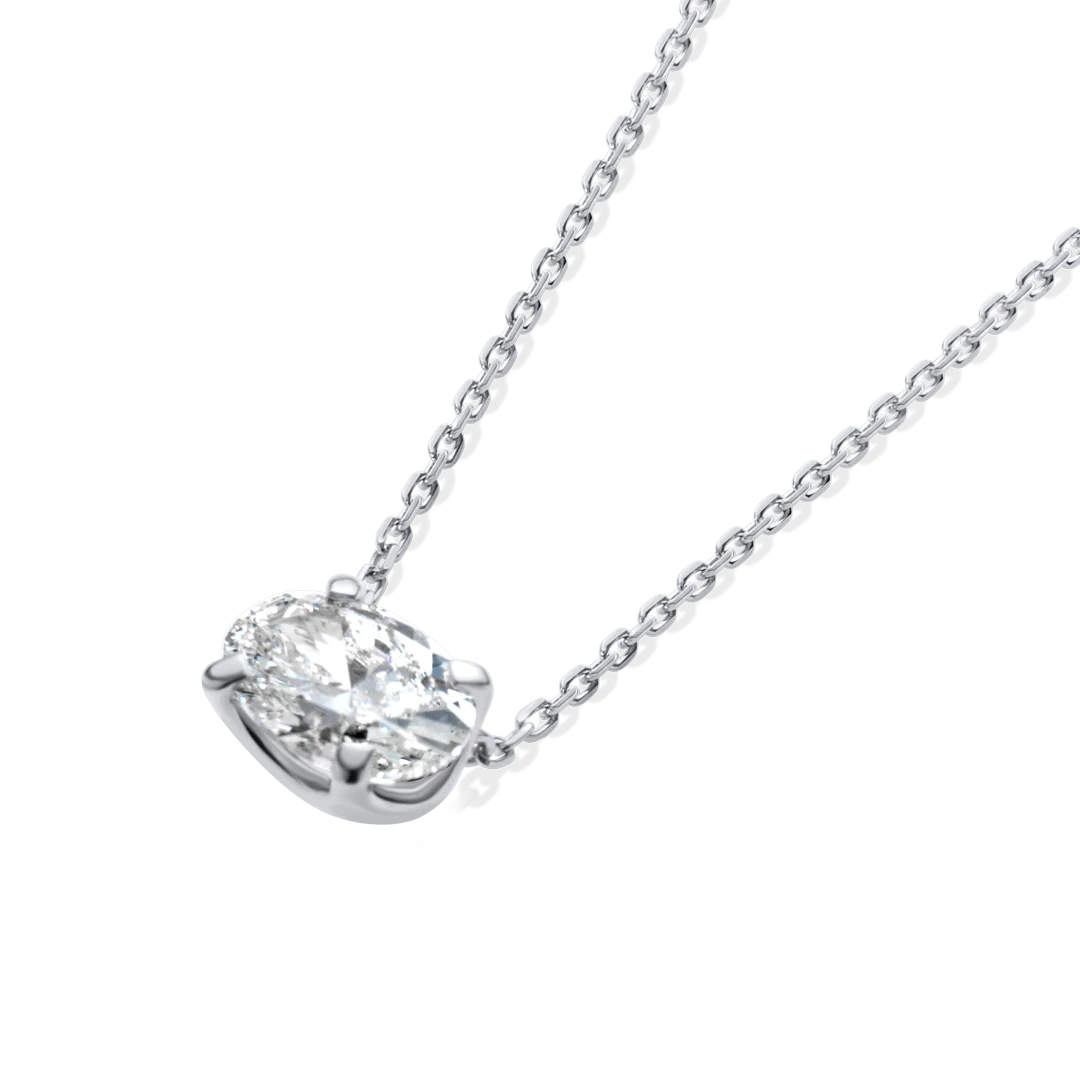 1ct Oval Diamond Pendant