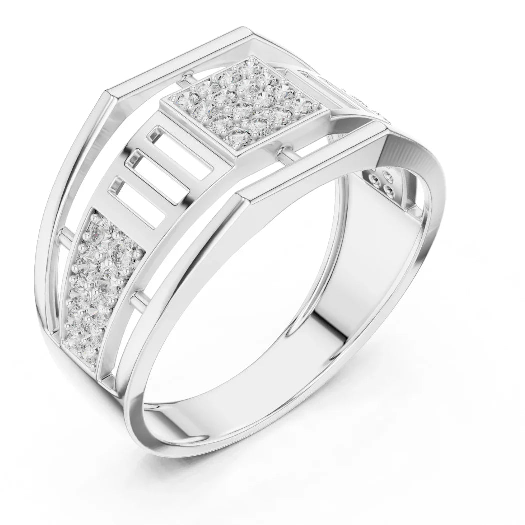 Architectural Grid Diamond Ring