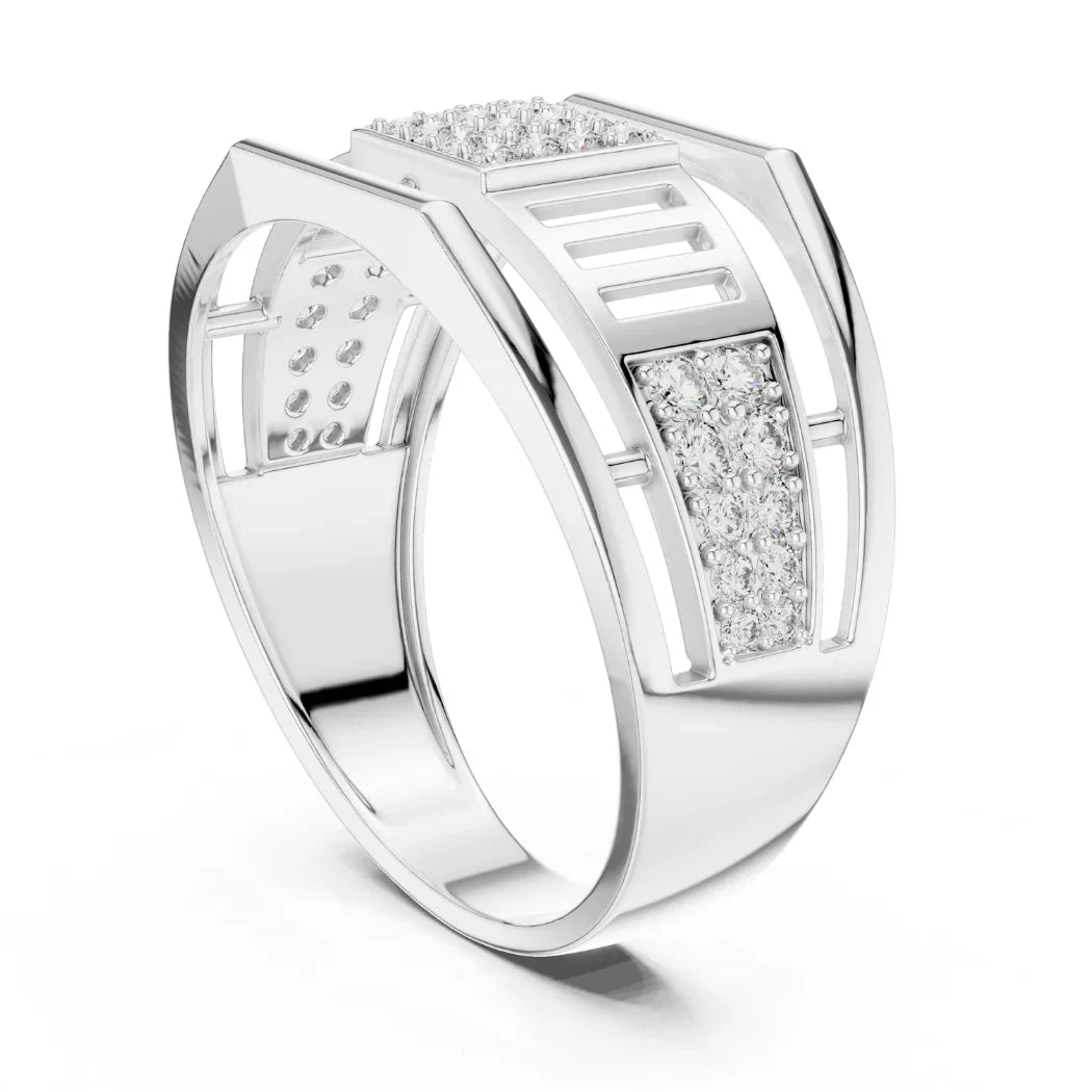 Architectural Grid Diamond Ring